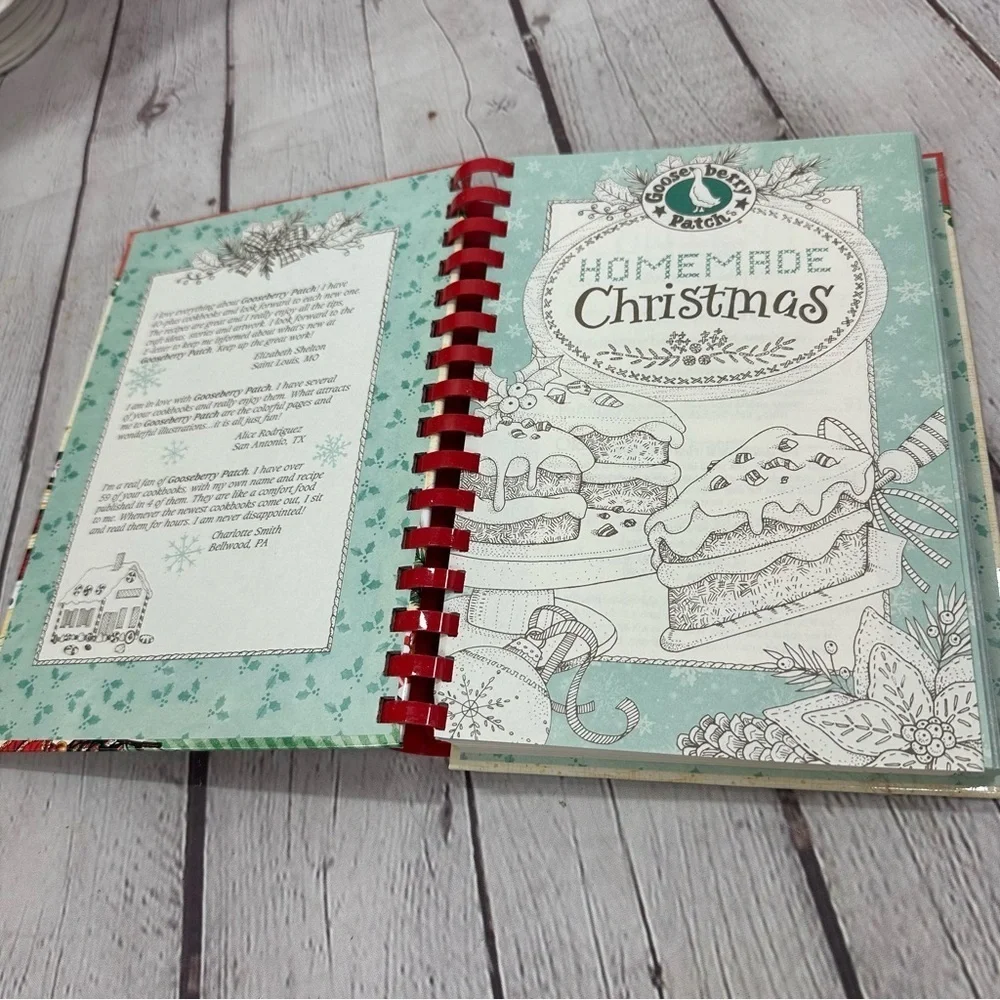 vintage Gooseberry Patch Homemade Christmas Cookbook hardcover spiral bound